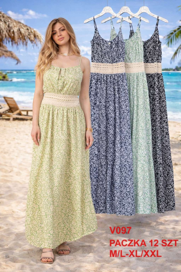 Sukienki damskie Roz M-2XL, Mix Kolor .Paczka 12 szt